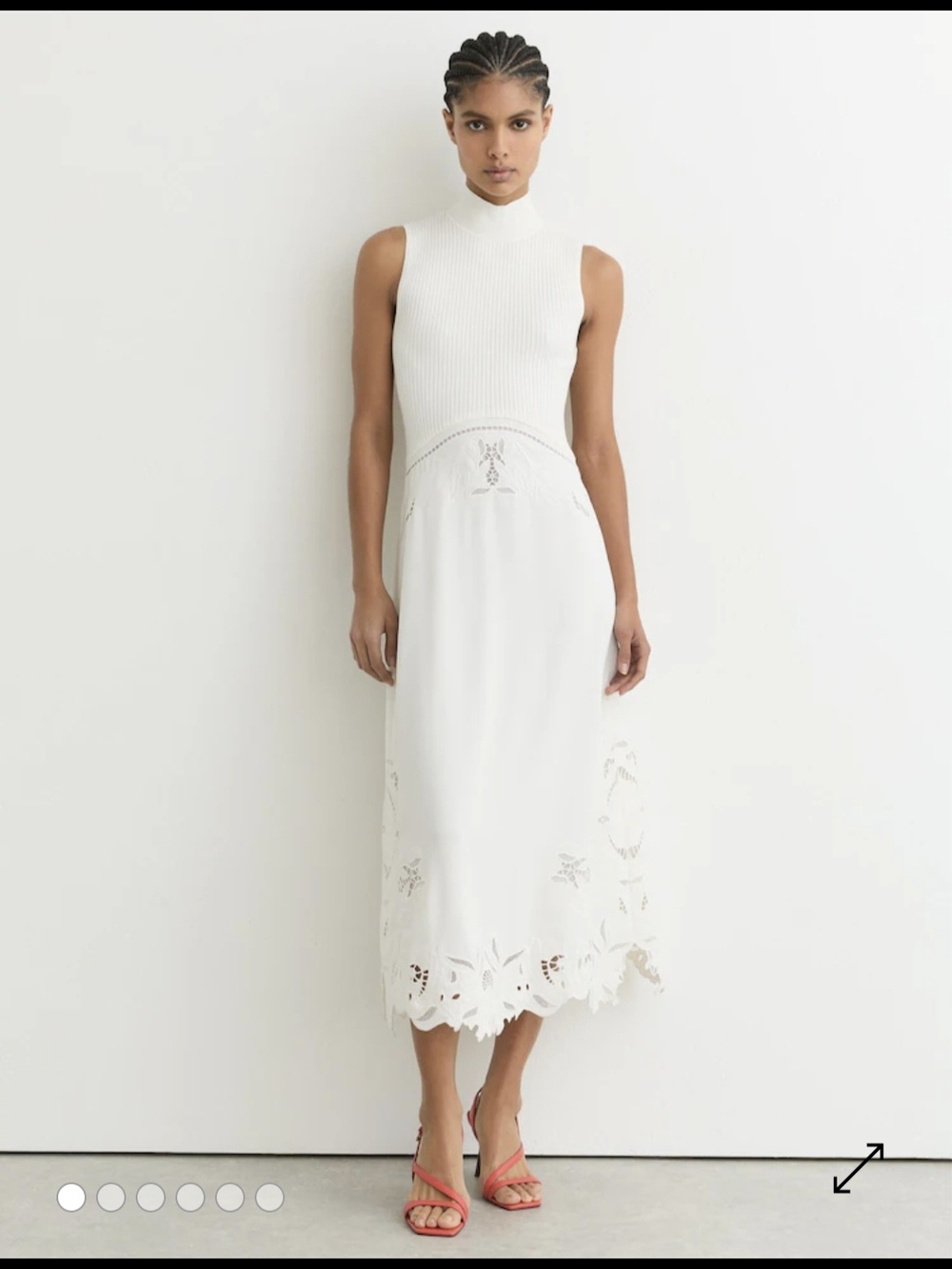 Reiss Ivory Phoenix Knit Woven Midi 2 $440
